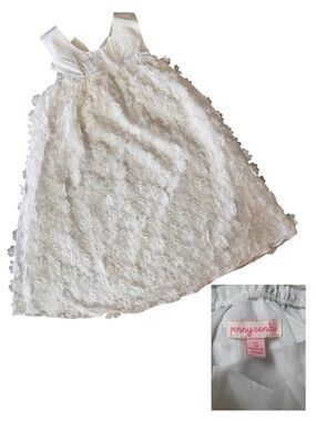 Penny Candy Party Dress Girls Size 5 White Floral Applique Satin Bow